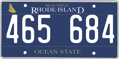 RI license plate 465684