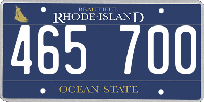 RI license plate 465700