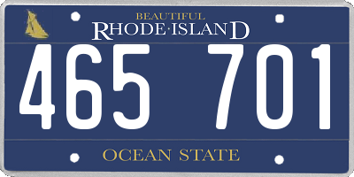 RI license plate 465701