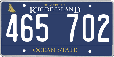 RI license plate 465702