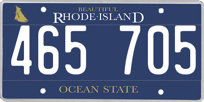 RI license plate 465705