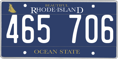 RI license plate 465706
