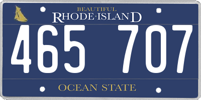 RI license plate 465707