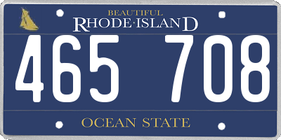 RI license plate 465708