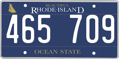RI license plate 465709