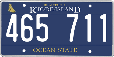RI license plate 465711
