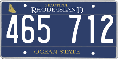 RI license plate 465712