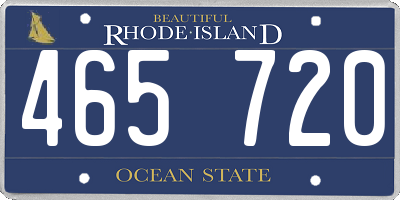 RI license plate 465720