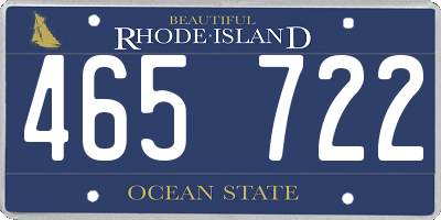 RI license plate 465722