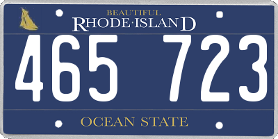 RI license plate 465723
