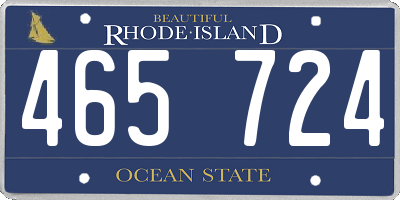 RI license plate 465724