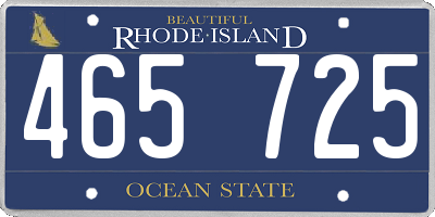 RI license plate 465725