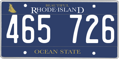 RI license plate 465726