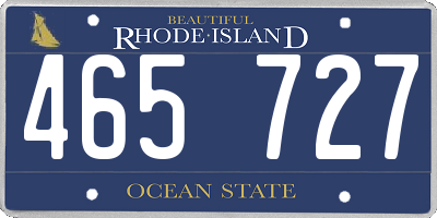 RI license plate 465727