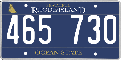 RI license plate 465730