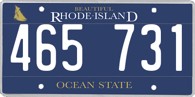 RI license plate 465731