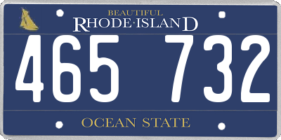 RI license plate 465732