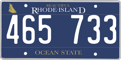 RI license plate 465733