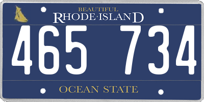 RI license plate 465734