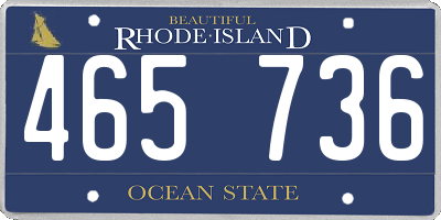 RI license plate 465736