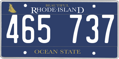RI license plate 465737