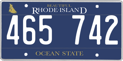 RI license plate 465742