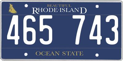 RI license plate 465743