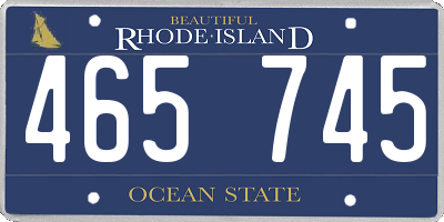 RI license plate 465745