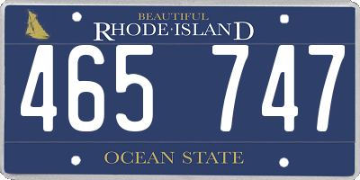 RI license plate 465747