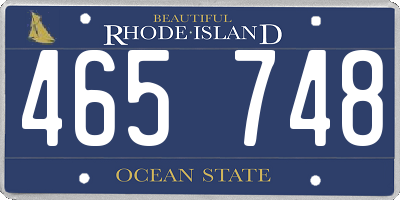 RI license plate 465748