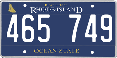 RI license plate 465749