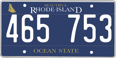 RI license plate 465753