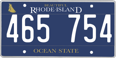 RI license plate 465754