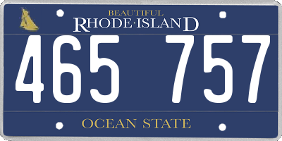RI license plate 465757