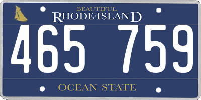RI license plate 465759