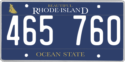 RI license plate 465760