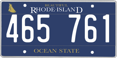 RI license plate 465761