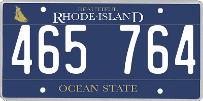 RI license plate 465764
