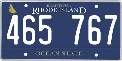 RI license plate 465767