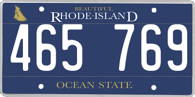 RI license plate 465769