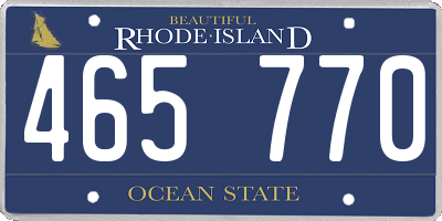 RI license plate 465770