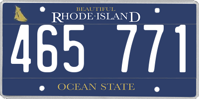 RI license plate 465771