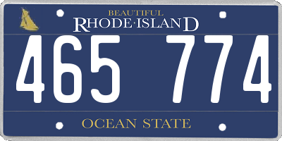 RI license plate 465774