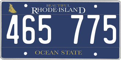 RI license plate 465775