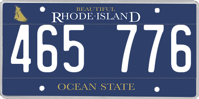 RI license plate 465776