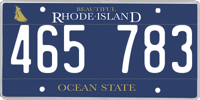 RI license plate 465783