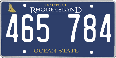 RI license plate 465784