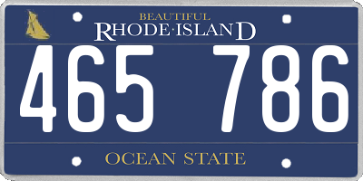RI license plate 465786