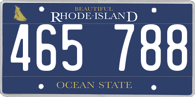 RI license plate 465788