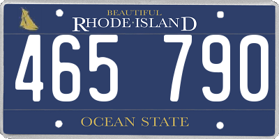 RI license plate 465790